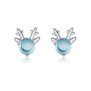 925 Sterling Silver Transparent Glass Earrings-1