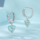 925 Sterling Silver Earrings with Transparent Glass, Plated White Gold, Size 23x8.5mm for Women-6