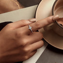 925 Sterling Silver White Gold Plated Ring with Pavé Setting CZ, Size 6.0 for Women-6