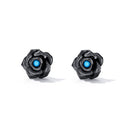 925 Sterling Silver Earrings with Turquoise and Black Gold Finish-2