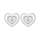 925 Sterling Silver White Gold Plated CZ Earrings-1