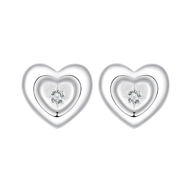 925 Sterling Silver White Gold Plated CZ Earrings