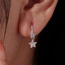 925 Sterling Silver Earrings with Pavé Setting CZ, White Gold Plating, 2.1*0.6cm, for Women-6