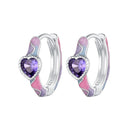 925 Sterling Silver Enamel Pavé Setting CZ Earrings for Women-1