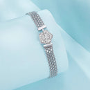 925 Sterling Silver and Platinum Plated 17.0 cm Pavé Setting CZ Bracelet for Women-3