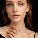 925 Sterling Silver Moissanite Ring in Size 6-6