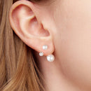 925 Sterling Silver Earrings with CZ and Synthetic Pearl, 1.7cm, White Gold Plated for Women-6