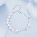 925 Sterling Silver 15+6cm White Gold Plated Bracelet with Quality Shell Pearl & CZ for Women-4