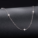 925 Sterling Silver White Gold Plated Adjustable Moissanite Necklace for Women-5