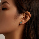 925 Sterling Silver Enamel Plated Platinum Earrings for Women-7