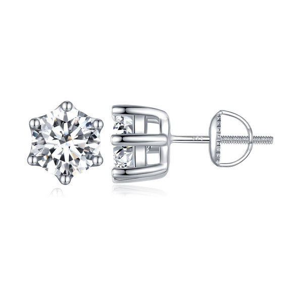 925 Sterling Silver Pavé Set CZ Earrings for Women - 0.5x0.5 cm