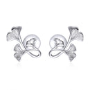 925 Sterling Silver Plated Platinum Wiredrawing Earrings-1