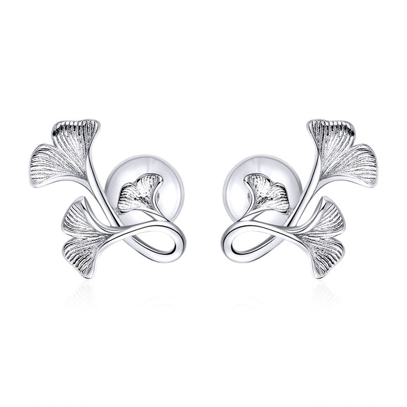 925 Sterling Silver Plated Platinum Wiredrawing Earrings