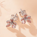 925 Sterling Silver White Gold Plated Enamel Earrings 0.9*1.0cm for Women-3
