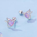 925 Sterling Silver White Gold Plated Opal Earrings 0.7x0.8cm for Women-4