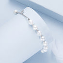 925 Sterling Silver 15+6cm White Gold Plated Bracelet with Quality Shell Pearl & CZ for Women-3