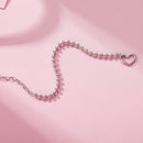925 Sterling Silver 16+5cm White Gold Plated Heart Bracelet for Women-4