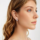 925 Sterling Silver Earrings with White Gold Plating and CZ-7