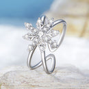 925 Sterling Silver Platinum Plated Pavé Set CZ Ring for Women-3