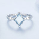 925 Sterling Silver White Gold Plated 1.2x0.9cm Pendant Ring Size 6.0 for Women-4
