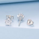 925 Sterling Silver White Gold Plated Earrings 0.5cm with CZ-2