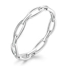 925 Sterling Silver 0.3cm Platinum Plated Ring-1