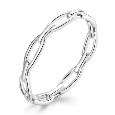 925 Sterling Silver 0.3cm Platinum Plated Ring