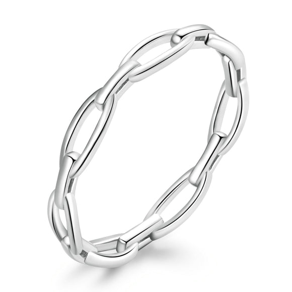 925 Sterling Silver 0.3cm Platinum Plated Ring
