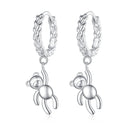 925 Sterling Silver Plated Platinum Earrings-1