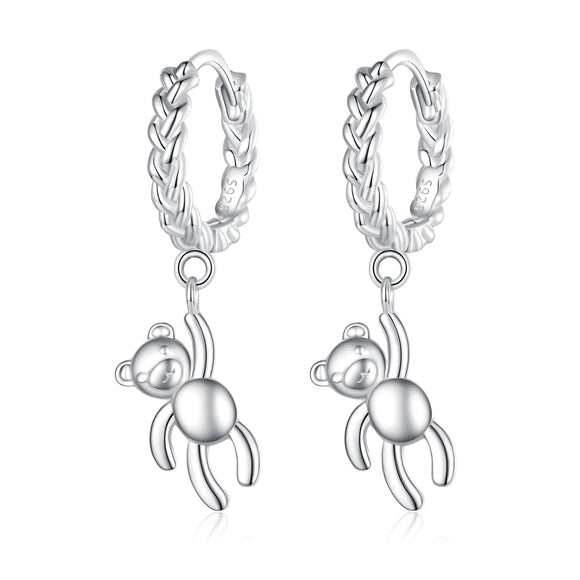 925 Sterling Silver Plated Platinum Earrings