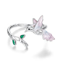 925 Sterling Silver Ring with Enamel and Oxidized Finish in Style E for Women-1