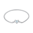 925 Sterling Silver Moonstone Bracelet 17.0 cm with White Gold Plating for Women-1