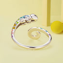 925 Sterling Silver Enamel Process Pavé Setting CZ Ring for Women-5