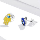 S925 Sterling Silver Enamel Pavé Set CZ Earrings-3
