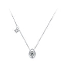 925 Sterling Silver + Moissanite Adjustable Necklace for Women - White Gold 0.5ct & 0.1ct-1