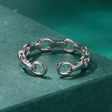 925 Sterling Silver Platinum Plated 0.4cm Wide Ring
