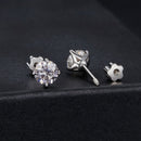 925 Sterling Silver Moissanite Stud Earrings for Women - 0.5ct, 0.6cm Size, White Gold Plated-5