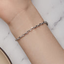 925 Sterling Silver Platinum Plated Bracelet 160+50mm for Women-7
