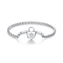 925 Sterling Silver Bracelet with CZ in Pavé Setting, 17.0 Size, Platinum Plated for Women-2