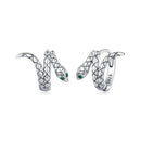 925 Sterling Silver Earrings with Pavé Setting CZ in Oxidized Finish-2