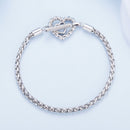 925 Sterling Silver 3.0mm Plated Platinum Bracelet Size 17.0 for Women-4