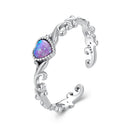 925 Sterling Silver Opal Pendant Ring for Women-1