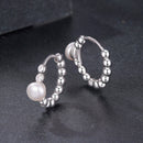 925 Sterling Silver White Gold Plated Moissanite & Pearl Earrings for Women-5