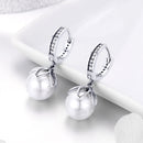 925 Sterling Silver Earrings with Quality Shell Pearl and CZ for Women-2