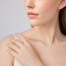 925 Sterling Silver 0.4cm Heart-shaped CZ Ring-6