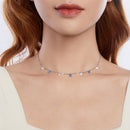 925 Sterling Silver & White Gold Plated Adjustable Layered CZ Necklace for Women-7