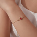 925 Sterling Silver Gold Plated CZ Bracelet 15+6cm for Women-6