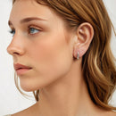 925 Sterling Silver Earrings with Nano Opal, Shell Pearl and Glass, 1.4cm for Women-8