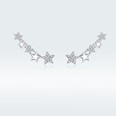 925 Sterling Silver Earrings with Plated Platinum and Pavé Setting CZ-4