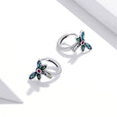 925 Sterling Silver Dragonfly Earrings with CZ and Enamel - 0.9 cm for Women-3